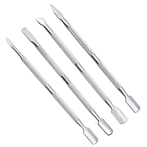 4Pscs Lot Cuticle Pusher And Spoon Nail Cleaner Set Cut Manicure