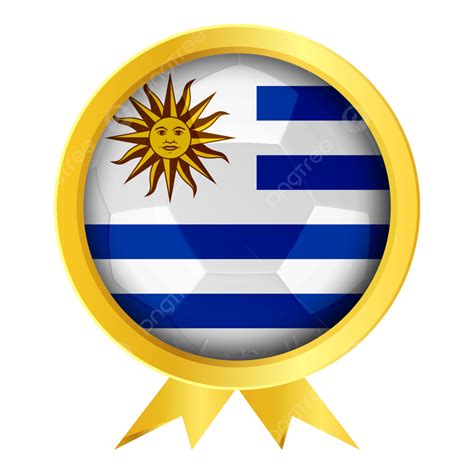 Uruguay Flag In Golden Badge World Cup Badge World Cup