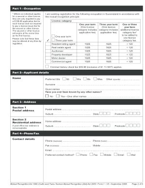 Fillable Online Mutual Recognition Form Application Form To Recognise