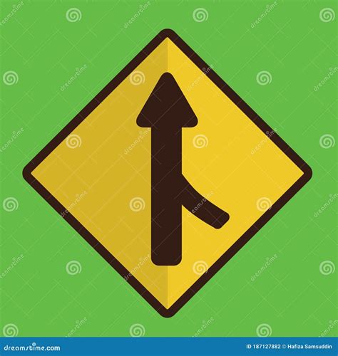 Right Merge Road Sign. Vector Illustration Decorative Design Stock ...