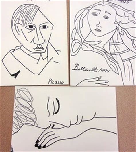 Picasso Contour Line Drawing Picasso Drawing Art Lessons