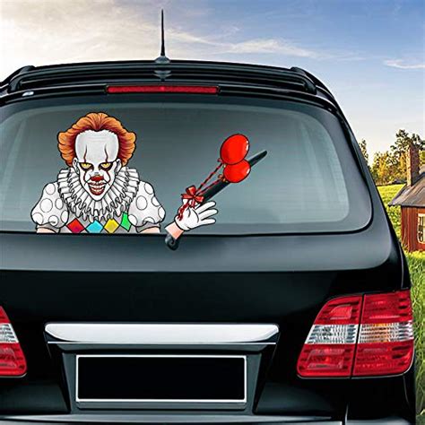 Miysneirn Rear Wiper Decal Halloween It Pennywise With Red Balloon