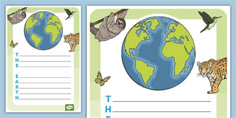 Earth Acrostic Poem Template (teacher made) - Twinkl