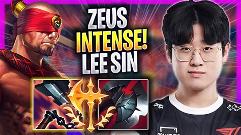 Zeus Intense Game With Lee Sin T1 Zeus Plays Lee Sin Top Vs Jayce