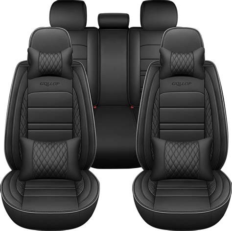 5 Seats Leather Seat Covers Leather Car Seat Covers Full Set Black