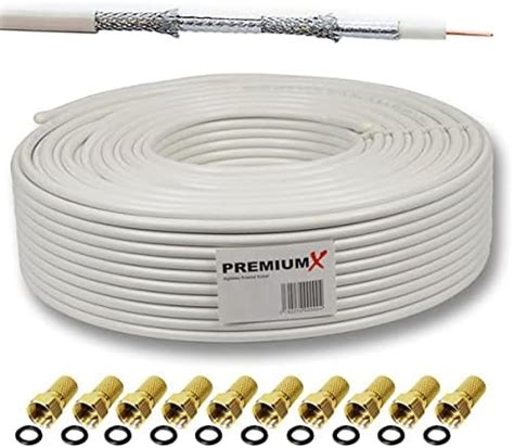 Premium X 20m BASIC Koaxialkabel 135dB 4 Fach SAT Antennenkabel Koax