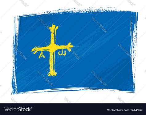 Grunge asturias flag Royalty Free Vector Image