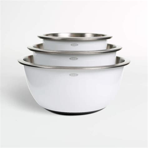 Oxo Stainless Steel Mixing Bowls Set Of 3 Reviews Crate And Barrel
