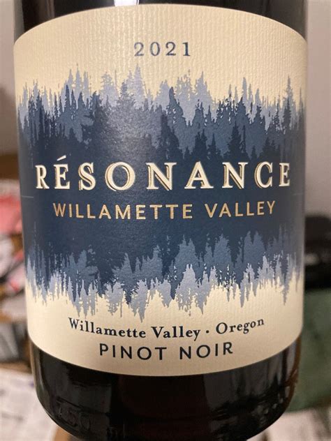 2021 Résonance Pinot Noir USA Oregon Willamette Valley CellarTracker