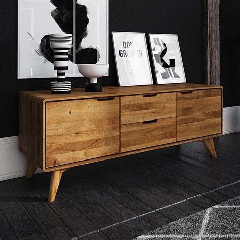 Wohnzimmer Sideboard Vinial Aus Wildeiche Massivholz Mit Zwei Schubladen