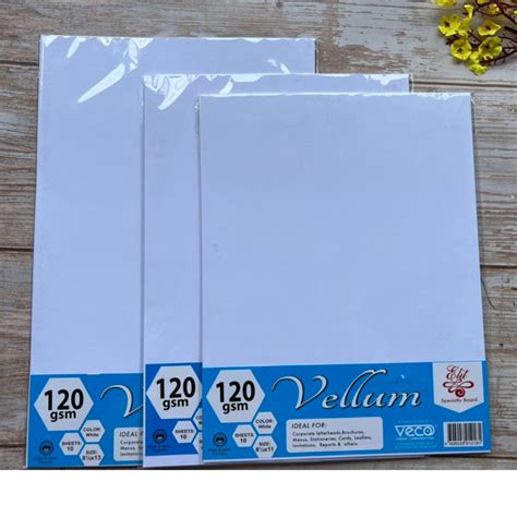 Veco Elit Vellum Board 120gsm White 10 Sheets Shopee Philippines