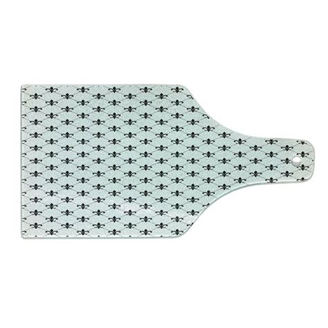 Fleur De Lis Cutting Board Checkered Dotted Pattern With Monochrome