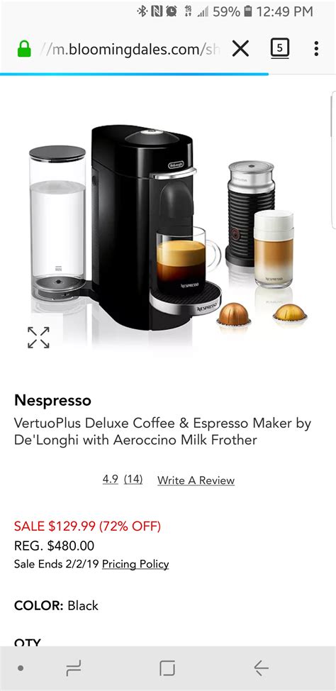 Vertuoplus Deluxe Bundle for $130 at Bloomingdale's : r/nespresso