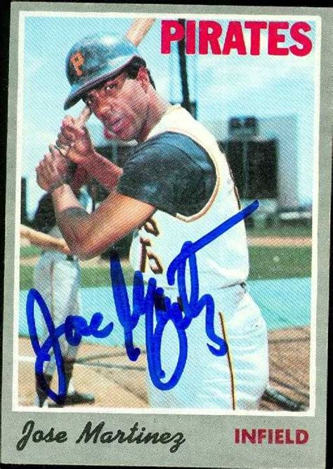 Jose Martinez Autographed Baseball Card Pittsburgh Pirates 1970 Topps 8