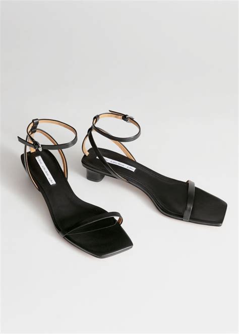 Leather Kitten Heel Sandals Kitten Heel Sandals Black Sandals Heels