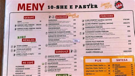 Menu at Teteks 2 restaurant, Skopje, Ulica Bitpazarska br.92