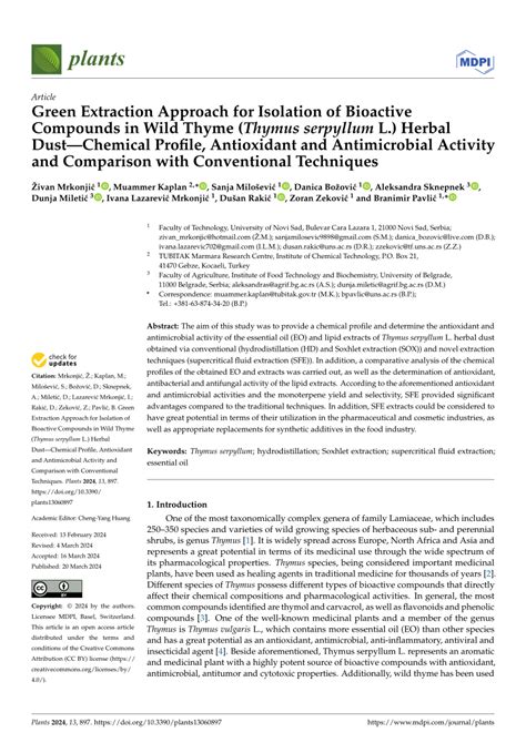 PDF Green Extraction Approach For Isolation Of Bioactive Compounds In