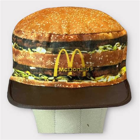 Vintage Nos 1984 Mcdonalds Big Mac Hamburger Cheeseburger Promo Hat