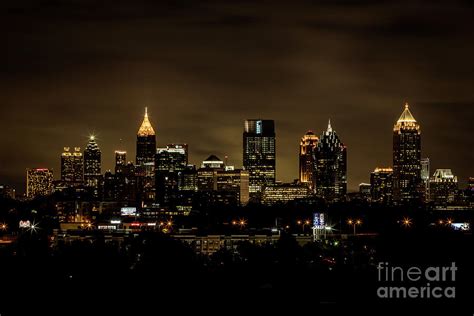 Atlanta GA Skyline at Night Photograph by The Photourist