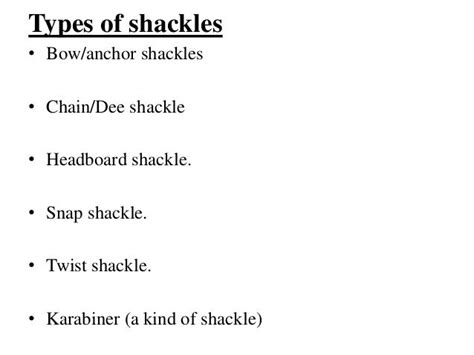 TYPES OF SHACKLES (With Pictures)