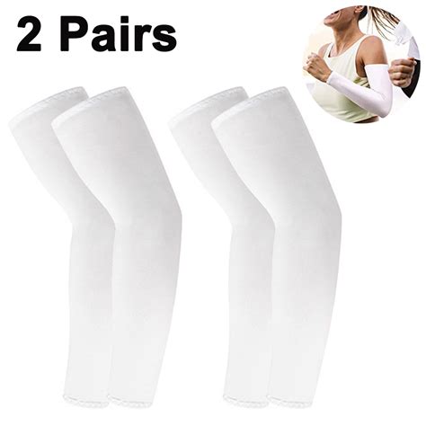 Teloly 2 Pairs Cooling Arm Sleeves For Men And Women Uv Protective Upf