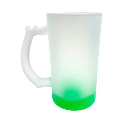 Caneca De Chopp De Vidro Jateado Fundo Verde LUGA Brindes