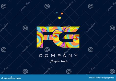 Fg F G Colorful Alphabet Letter Logo Icon Template Vector Stock Vector Illustration Of Font