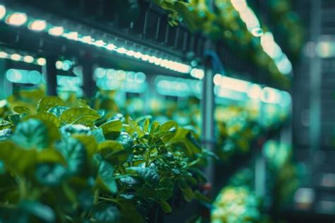 hydroponics  artificial lighting premium ai generated image