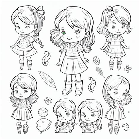 Un Grupo De Chicas De Dibujos Animados Con Diferentes Peinados