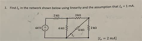 Solved Find Io ﻿in The Network Shown Below Using Linearity