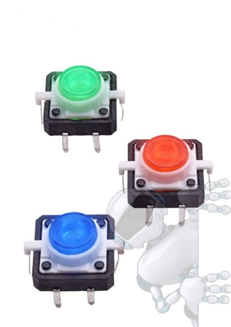 Micro Pulsador Con Led Verde Mm Robot Electronica