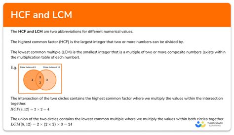 HCF And LCM GCSE Maths Steps Examples Worksheet