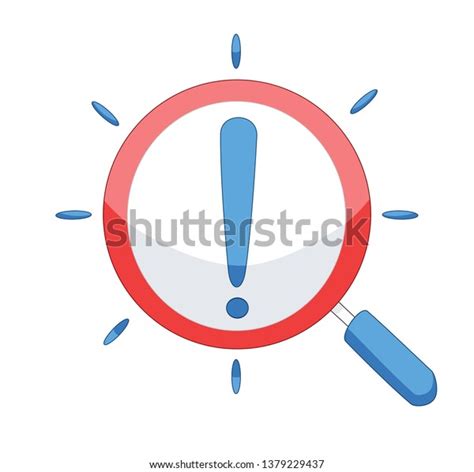 Magnifying Glass Exclamation Mark Vector Illustration Stock Vector Royalty Free 1379229437