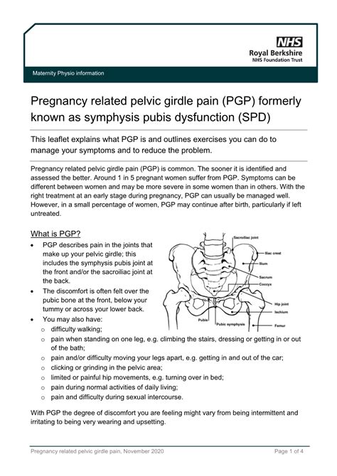 Pelvic Girdle Pain PGP Formerly Known As Symphysis Pubis Dysfunction