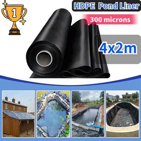 Fish Pond Liner HDPE 4m X2m X 300microns Geomembrane Impermeable