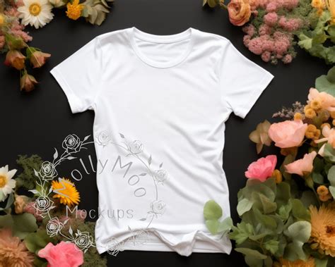 Bella Canvas White Flat Lay T Shirt Mock Up Einfaches T Shirt