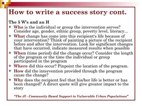 How To Write A Success Story