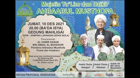 Live Majelis Ta Lim Dan Dzikir Ahbaabul Musthofa Jum At