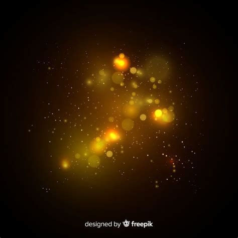 Free Vector Floating Yellow Particles Effect Floating Vector Free