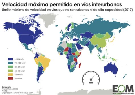 El Límite De Velocidad En Vías Interurbanas Mapas De El Orden Mundial