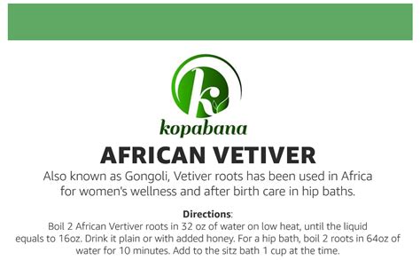 Kopabana African Vetiver Gongoli Thiep Khamare