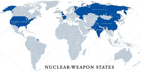 Estados Con Armas Nucleares Mapa Político Ocho Estados Soberanos Que