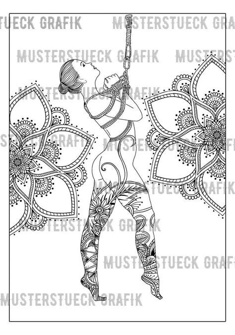 Bondage Coloring Template Bdsm Coloring Book Erotic Template For