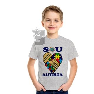 Camiseta Infantil Camisa Menino Campanha Autismo Sou Autista Cora O