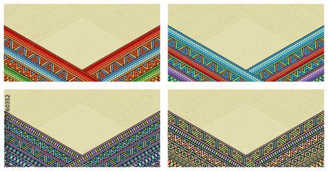 Bright Ethnic Frame At Set Abstract Background With Bright Ethnic