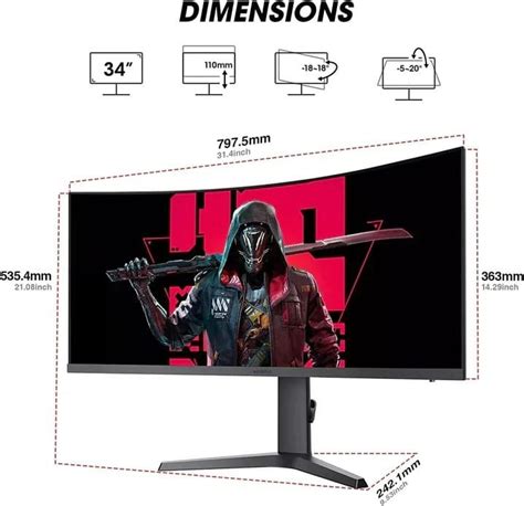 KOORUI 34" Ultrawide Curved Gaming Monitor - Immersive Visuals