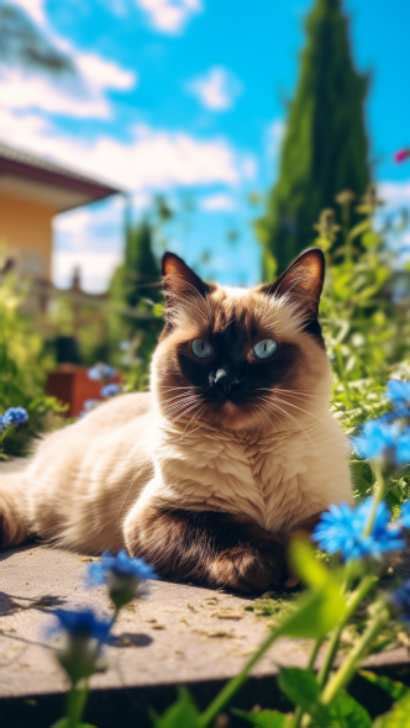 Long Hair Siamese Cat Fluffy Balinese Cat Long Haired Siamese Cat