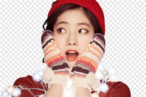 Twice Heart Shaker Mujer Con Guantes De Punto Y Sombrero Png Pngegg