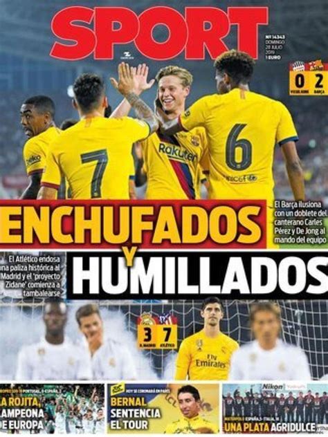 La Portada Del Diario Sport 28 07 2019