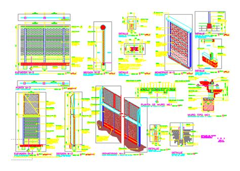 Details Of Prefabricated Wall Mesh Wall DWG Detail For AutoCAD